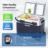imageAeitto 12V Car Refrigerator 52QT50L Dual Zone Portable Dual Temp Control Car Fridge Freezer 468 Electric Compressor Cooler with Wheel Cooling Freezing for Travel Camping RV Road Home Car