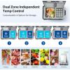 imageAeitto 12V Car Refrigerator 52QT50L Dual Zone Portable Dual Temp Control Car Fridge Freezer 468 Electric Compressor Cooler with Wheel Cooling Freezing for Travel Camping RV Road Home Car