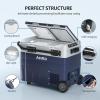 imageAeitto 12V Car Refrigerator 52QT50L Dual Zone Portable Dual Temp Control Car Fridge Freezer 468 Electric Compressor Cooler with Wheel Cooling Freezing for Travel Camping RV Road Home Car