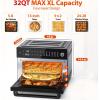 imageAeitto 32Quart PRO Large Air Fryer Oven Toaster Oven Combo  with Rotisserie Dehydrator and Full Accessories  19In1 Digital Airfryer  Fit 13quot Pizza 9pcs Toast 1800w Black