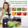 imageAeitto Slow Masticating Juicer Cold Press Jucier Machine with Soft ampamp Hard Modes Quiet Motor Juicer Machines Vegetable and Fruit Juice Extractor machine Easy to Clean with Brush GreyCharcoal Grey