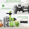 imageAeitto Slow Masticating Juicer Cold Press Jucier Machine with Soft ampamp Hard Modes Quiet Motor Juicer Machines Vegetable and Fruit Juice Extractor machine Easy to Clean with Brush GreyGrey
