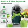 imageCold Press JuicerAeitto Slow Masticating Juicer with Wide ampamp Dual Feed Chute for Vegetables and Fruits High Juice Yield Self Feeding for Juice Extractor BPAFree Dark Green