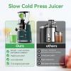 imageCold Press JuicerAeitto Slow Masticating Juicer with Wide ampamp Dual Feed Chute for Vegetables and Fruits High Juice Yield Self Feeding for Juice Extractor BPAFree Dark Green