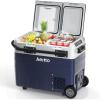 imageAeitto 12V Car Refrigerator 52QT50L Dual Zone Portable Dual Temp Control Car Fridge Freezer 468 Electric Compressor Cooler with Wheel Cooling Freezing for Travel Camping RV Road Home Car