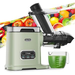 imageAeitto Slow Juicer Machines 36 Inch Wide Chute Large Capacity High Juice Yield 2 Cold Press Juicer Modes Easy to Clean Masticating Juicer for Vegetable and Fruit Green