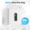imageAeitto Ice Makers Countertop 9 Ice Cubes Release in 6 Mins 26Lbs24H 2 Sizes of Bullet Ice MachineSelfCleaning Portable Ice Maker with Ice Scoop and Basket for Home Kitchen Office Bar RV WhiteWhite