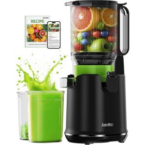 imageJuicer Machines 58quot Extra Wide Feed Chute Cold Press Juicer Easy to Clean Fit Whole Vegetables ampamp Fruits High Juice Yield Professional Masticating Juice Extractor MachineSelf FeedingBlack