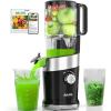 imageCold Press Juicer with Whole Feed Chute Aeitto Masticating Juicer Machines Juice Extractor Machine Easy to Clean High Juice Yield For Whole Vegetables and Fruits Easy to Assemble Onyx BlackBlack