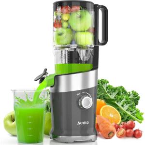 image:imageJuicer Machines For Whole Fruits Aeitto Cold Press Juicer with Large Feed Chute Self Feeding Slow Masticating Juicers Easy to Assemble Easy to Clean amp Use High Juice YieldSlate Grey