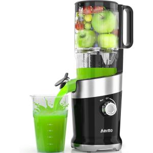 image:imageCold Press Juicer For Whole Fruits Aeitto Juicer Machines with Large Feed Chute Self Feeding Juice Extractor Machine Easy to Assemble Easy to Clean amp Use High Juice YieldRaven Black