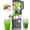 image:imageCold Press Juicer with Whole Feed Chute Aeitto Masticating Juicer Machines Juice Extractor Machine Easy to Clean High Juice Yield For Whole Vegetables and Fruits Easy to Assemble Onyx BlackSlate Grey